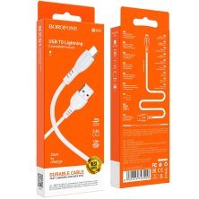 USB кабель BOROFONE BX51 Triumph charging data USB - Lightning, білий