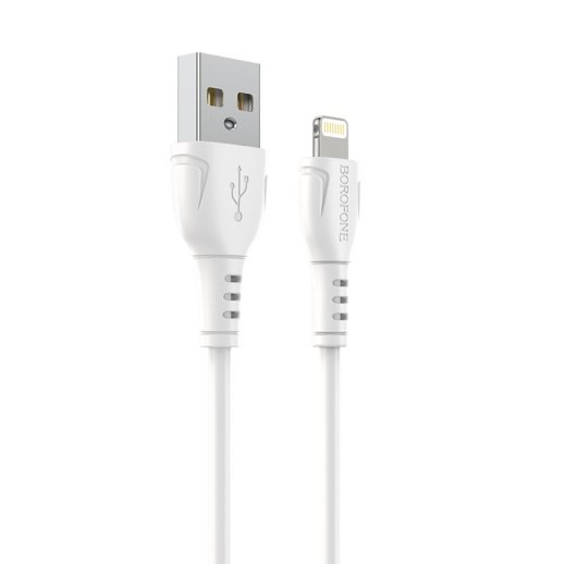 USB кабель BOROFONE BX51 Triumph charging data USB - Lightning, білий