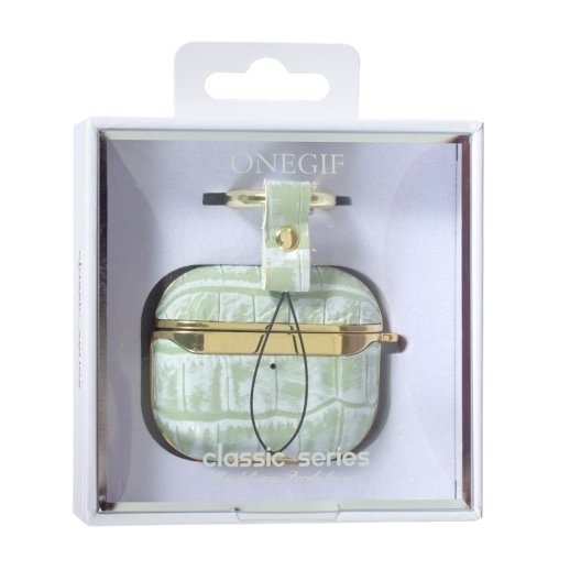 Чехол Onegif Leather Croco для AirPods 3 Green