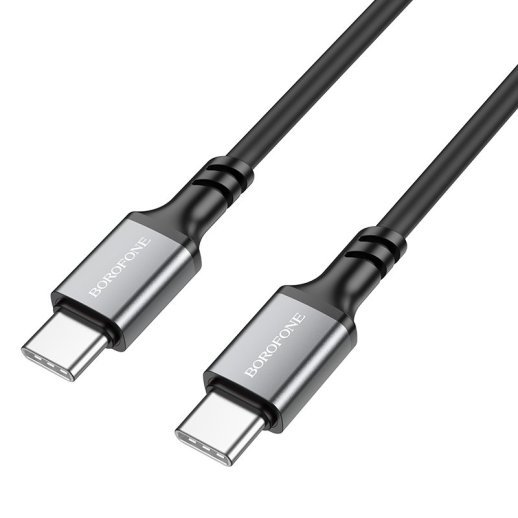 USB-C кабель BOROFONE BX83 Famous Type-C - Type-C 3A, 60W, Silicone, 1 метр, чорний