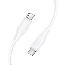 USB-C кабель HOCO X124 Silicone Type-C to Type-C 60W, білий