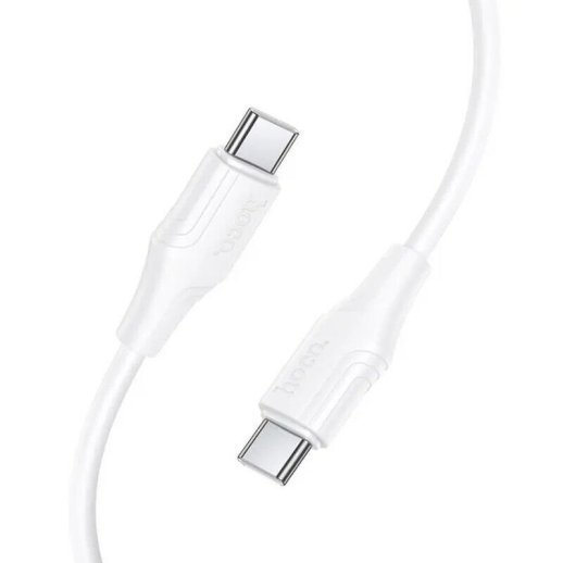USB-C кабель HOCO X124 Silicone Type-C to Type-C 60W, білий