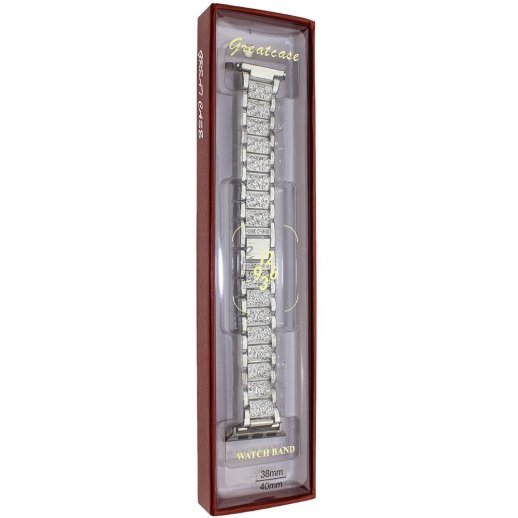 Ремінець металевий для годинника APPLE WATCH 38MM / 40MM / 41MM стрази 1-Bead Metal №26