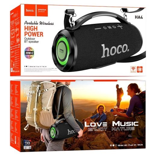 Колонка бездротова HOCO HA4 20W*2, ЧОРНИЙ