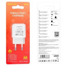 Мережевий зарядний пристрій BOROFONE BA64A USB 2.1A