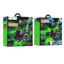 Дротова комп'ютерна гарнiтура HOCO W107 ELF CAT, чорний