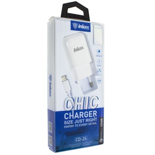 Мережевий зарядний пристрій INKAX CD-24 QC2.0 2.1A + USB кабель MICRO