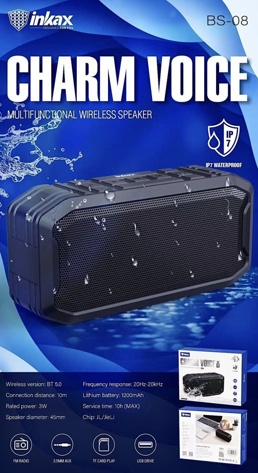 Портативна колонка INKAX BLUETOOTH BS-08