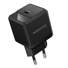 Мережевий зарядний пристрій BOROFONE BN18 Intenso Type-C PD 20W, чорний