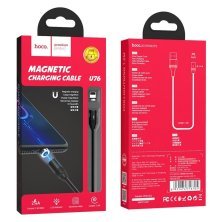 USB кабель HOCO U76 магнiтний USB - Lightning 1.20M ЧОРНИЙ