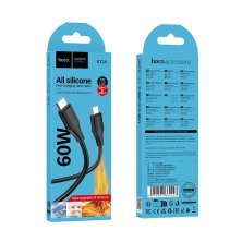 USB-C кабель HOCO X124 Silicone Type-C to Type-C 60W, чорний
