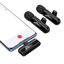 Бездротовий петличний мікрофон HOCO L20A Fair dual-mic Lightning / TYPE-C