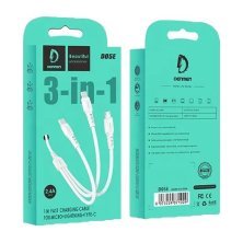 Кабель USB Denmen D05E 3В1 2.4A USB - Lightning/Micro/Type-C