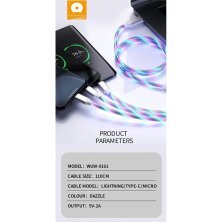 Кабель USB WUW X161 USB 3-1 RGB