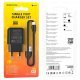 Мережевий зарядний пристрій BOROFONE BA64A USB 2.1A + кабель USB - LIGHTNING, чорний