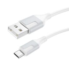 USB кабель BOROFONE BX101 USB - micro, 2.4A, 1 метр, білий
