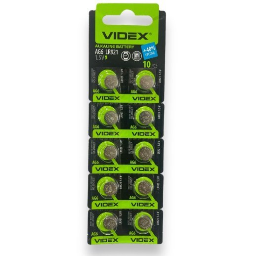 Батарейка LR921 літієва VIDEX AG6 1.5V 10 штук