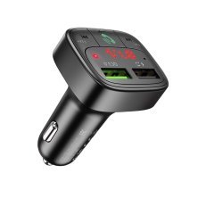 FM трансмітер HOCO E59 Bluetooth з швидкою зарядкою USB QC 3.0 18W + USB FLASH з гучним зв'язком