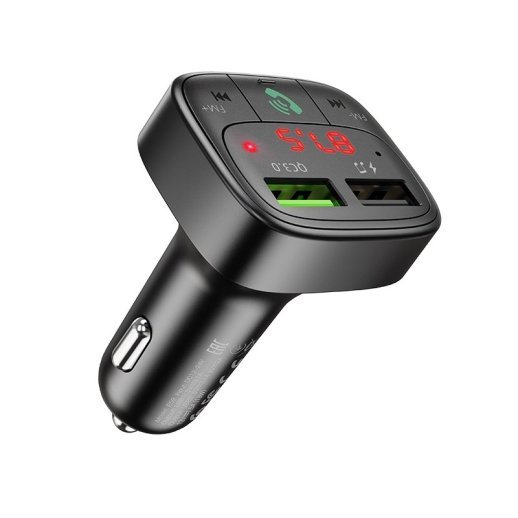 FM трансмітер HOCO E59 Bluetooth з швидкою зарядкою USB QC 3.0 18W + USB FLASH з гучним зв'язком
