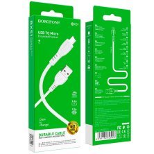 USB кабель BOROFONE BX51 Triumph charging data USB - micro USB, білий