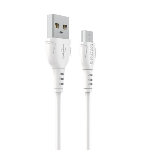 USB кабель BOROFONE BX51 Triumph charging data USB - micro USB, білий