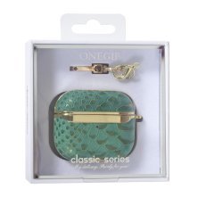 Чехол Onegif Leather Snake для AirPods 3 Green