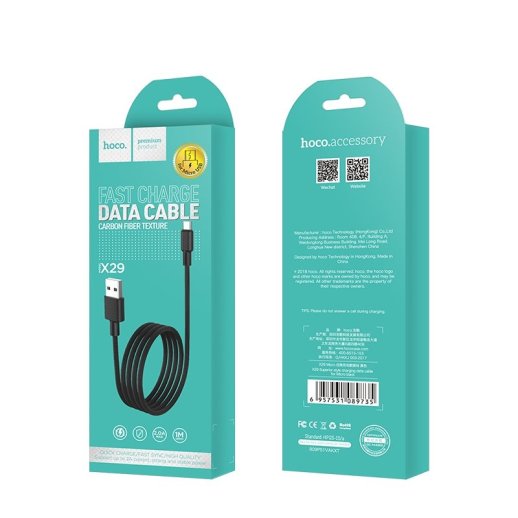 USB Кабель HOCO X29 USB - MicroUSB 1М, чорний