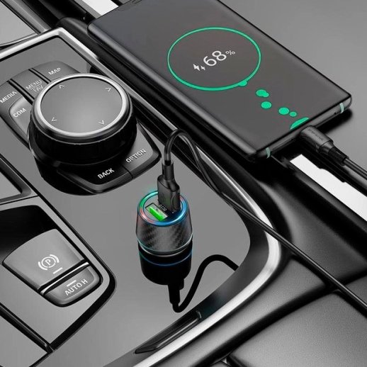 Автомобільний зарядний пристрій BOROFONE BZ21A Brilliant 36W dual port QC3.0 car charger