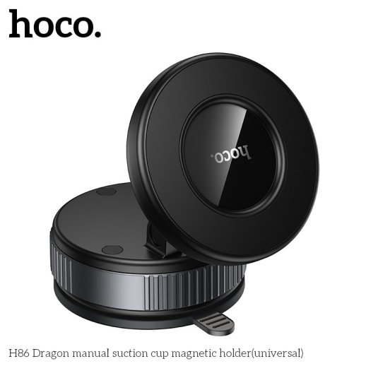 Автомобільний магнітний тримач HOCO H86 Dragon з вакуумною присоскою, чорний