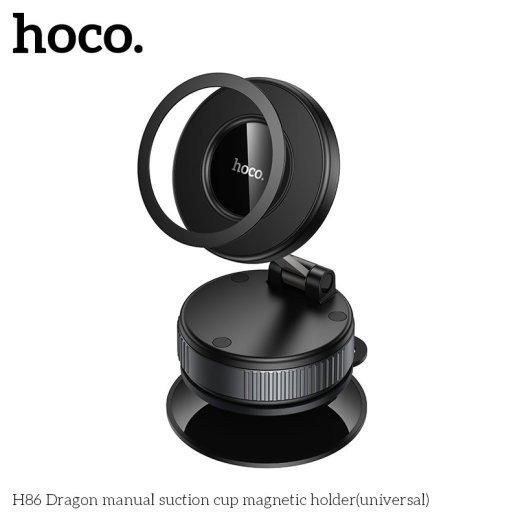 Автомобільний магнітний тримач HOCO H86 Dragon з вакуумною присоскою, чорний