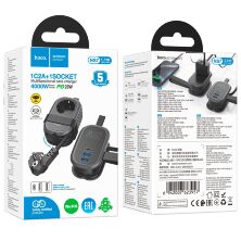 Сетевой удлинитель Hoco NS7 PD20W (2USB/1Type-C/1xSocket) 1м (черный)