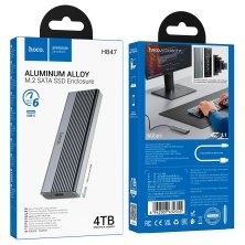 Кишеня для жорстких дисків HOCO HB47 M.2 SSD USB 3.1 / 6Gbps / max 4TB, сірий