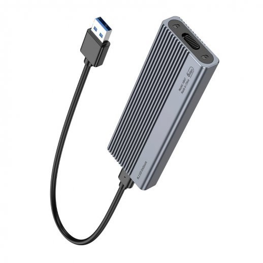 Кишеня для жорстких дисків HOCO HB47 M.2 SSD USB 3.1 / 6Gbps / max 4TB, сірий