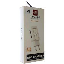 Мережевий зарядний пристрій Doolike DL-CH23 2 usb + USB кабель micro 2.1 A