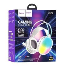 Дротова комп'ютерна гарнітура HOCO W109, білий