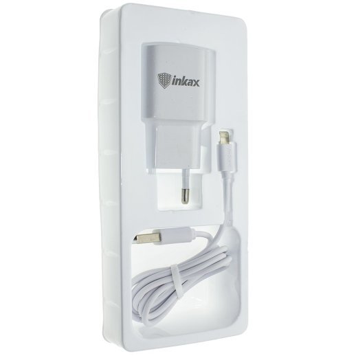 Мережевий зарядний пристрій INKAX CD-27 2.1A + USB кабель LIGHTNING