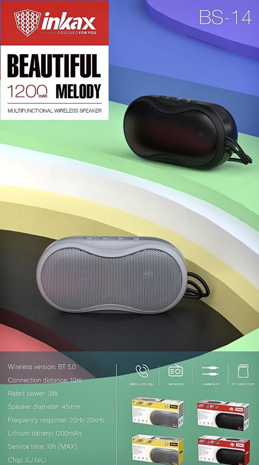 Портативна колонка INKAX BLUETOOTH BS-14