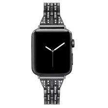 Ремінець металевий стрази SMART BUCKLE TWO LINE APPLE WATCH 38 | 40 MM №1 BLACK