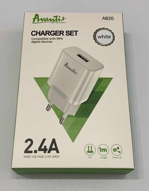 Мережевий Зарядний Пристрій Avantis A820 1USB Black