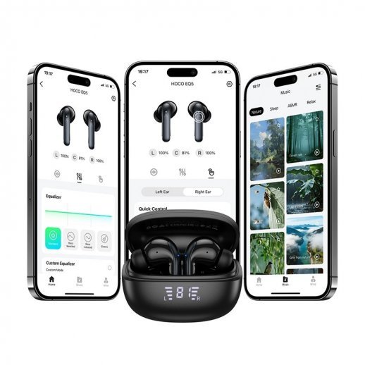 Бездротові навушники HOCO EQ5 Energy ANC+ENC (App), чорний