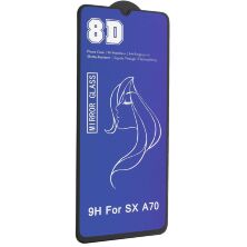 Защитное стекло для телефона 8D MIRROR SAMSUNG A70 2019 ЧЁРНО-СИНИЙ