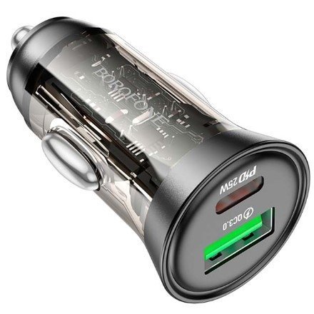 Автомобільний зарядний пристрій BOROFONE BZ26A PD 43W TYPE-C + USB QC3.0 чорний