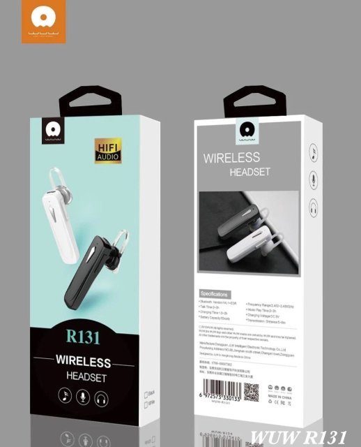 Бездротова Bluetooth гарнітура WUW R131 чорний