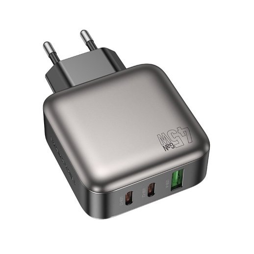 Мережевий зарядний пристрій BOROFONE BAS56A 2 TYPE-C PD 45W + USB QC3.0, чорний