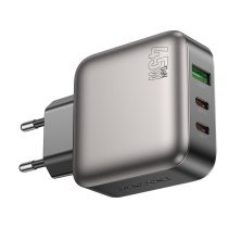 Мережевий зарядний пристрій BOROFONE BAS56A 2 TYPE-C PD 45W + USB QC3.0, чорний