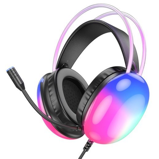 Дротова комп'ютерна гарнітура HOCO W109 PLUS, чорно-білий