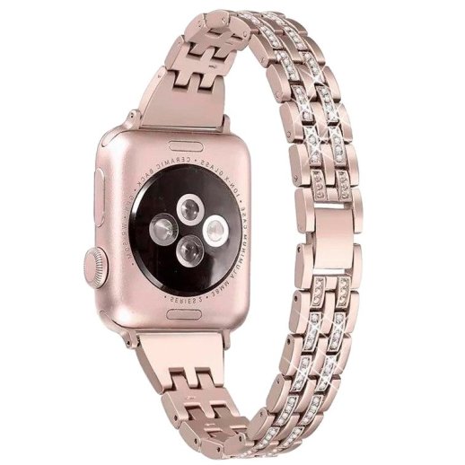 Ремінець металевий стрази SMART BUCKLE TWO LINE APPLE WATCH 42 | 44 MM №1