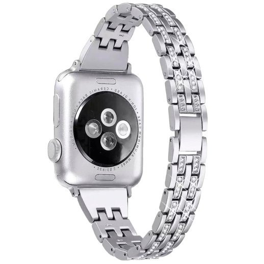 Ремінець металевий стрази SMART BUCKLE TWO LINE APPLE WATCH 42 | 44 MM №1