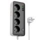 Мережевий подовжувач HOCO AC22 PD 20W (3×USB / 1×Type-C / 4×Socket), 1,5 м, чорний