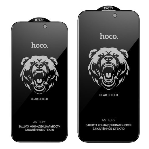 Скло для телефону HOCO A777 Plus Bear Shield anti-spy APPLE iPhone 15 PRO MAX 6.7"